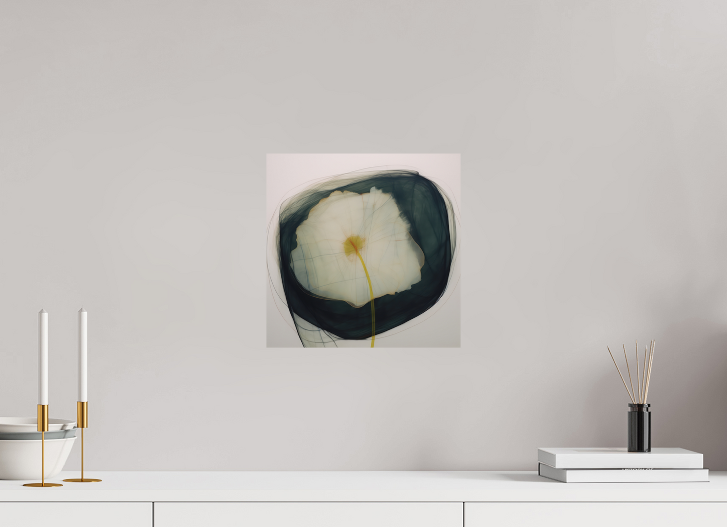 Lilly with Yellow and Red Center printed on aluminium