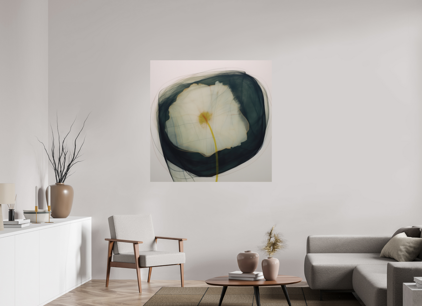 Lilly with Yellow and Red Center printed on aluminium