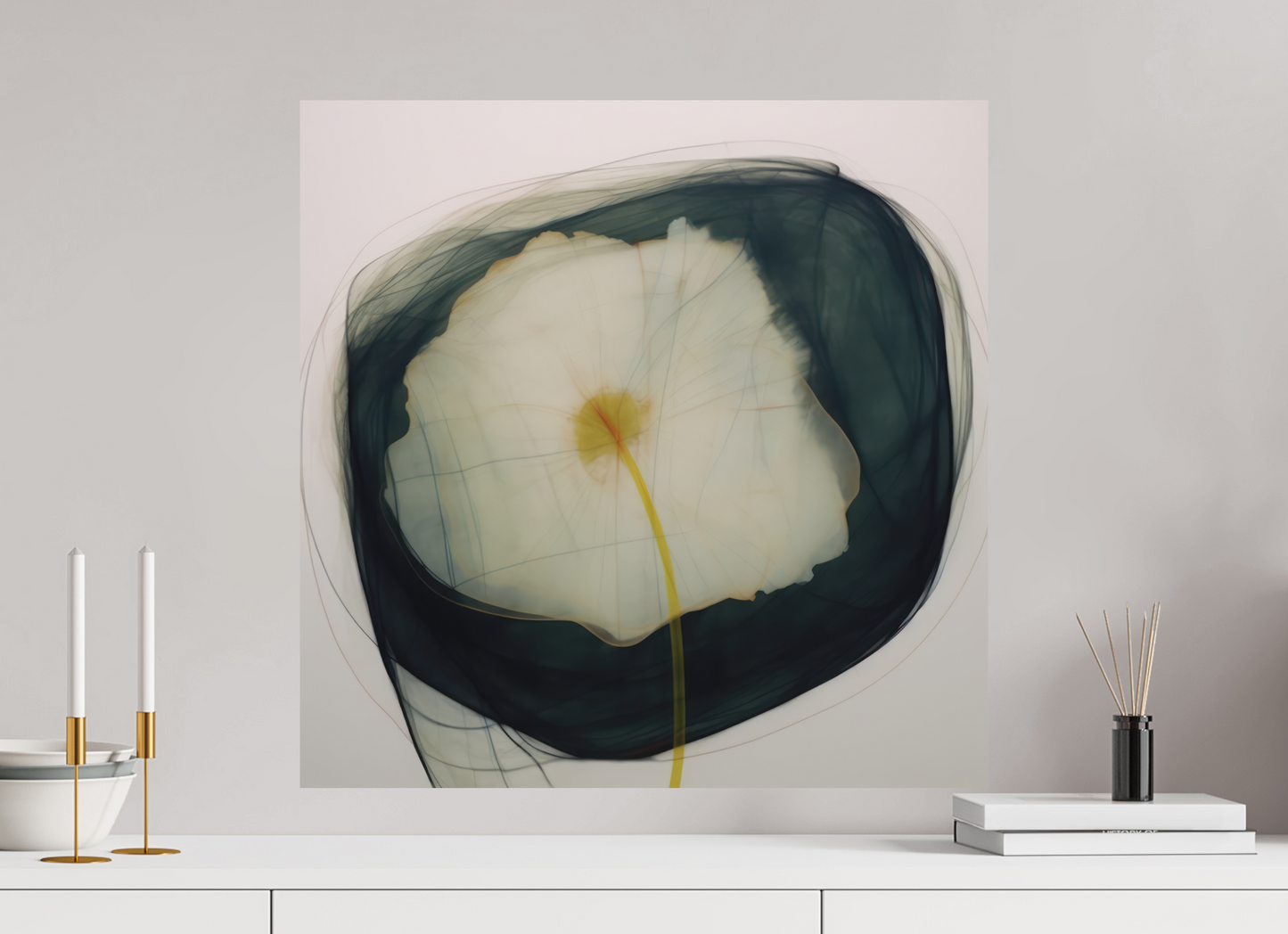 Lilly with Yellow and Red Center printed on aluminium