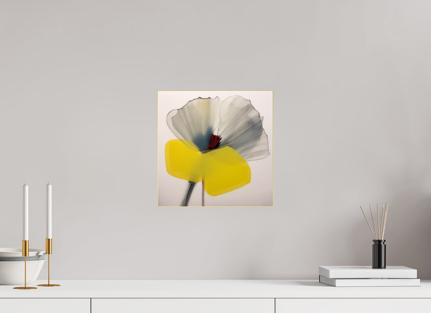 'Silent Petal Resonance' behind Plexiglass