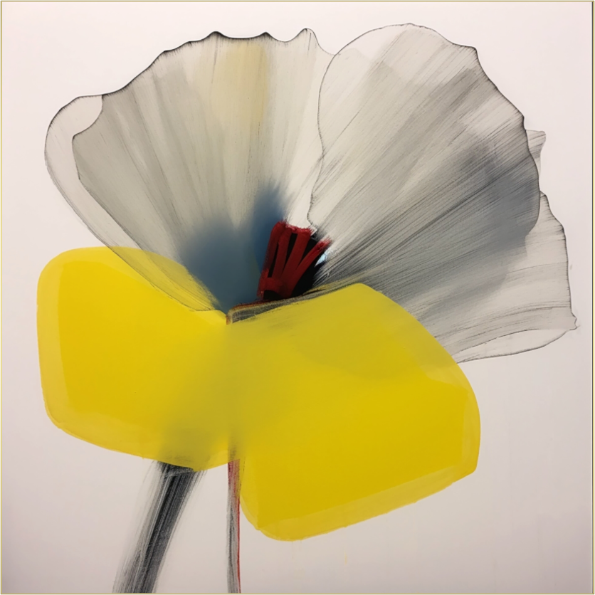 'Silent Petal Resonance' behind Plexiglass