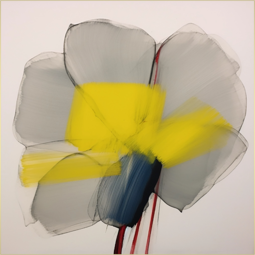 'Glimmer of Serene Petals' behind Plexiglass