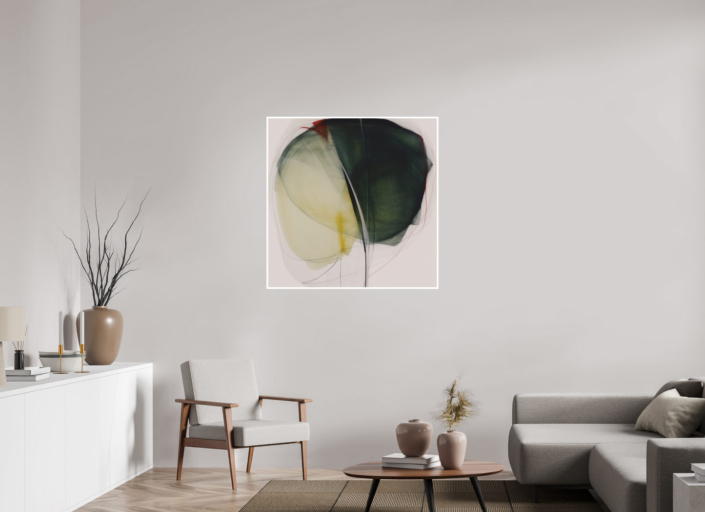 Green and White Lily with a touch of Red Fine Art Print