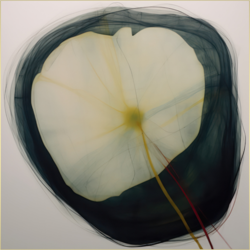 Lilly with Yellow and Red Stem behind plexiglass