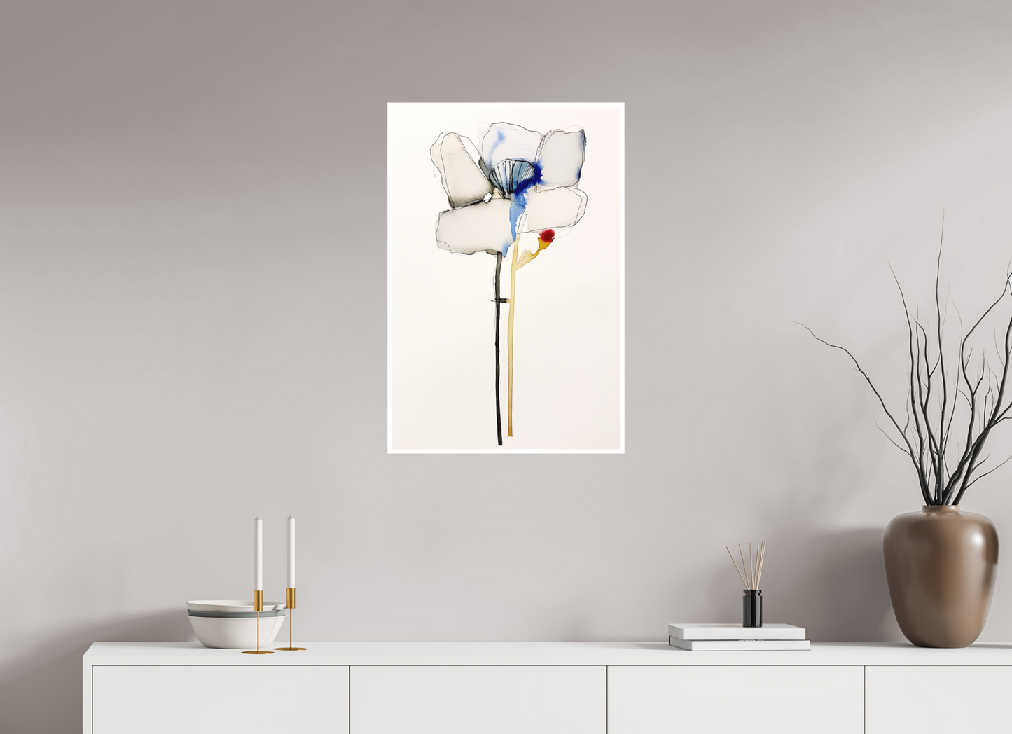 'Twin Stem Grace' (Fine Art Print on Canson Arches Aquarelle Water Color Paper)