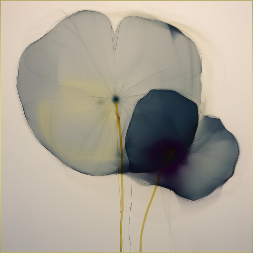 'Choreography of Silent Petals' behind Plexiglass