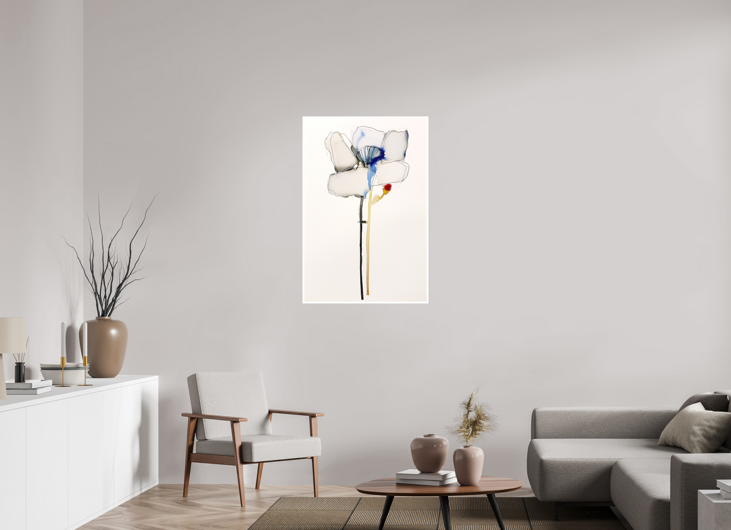 'Twin Stem Grace' (Fine Art Print on Canson Arches Aquarelle Water Color Paper)
