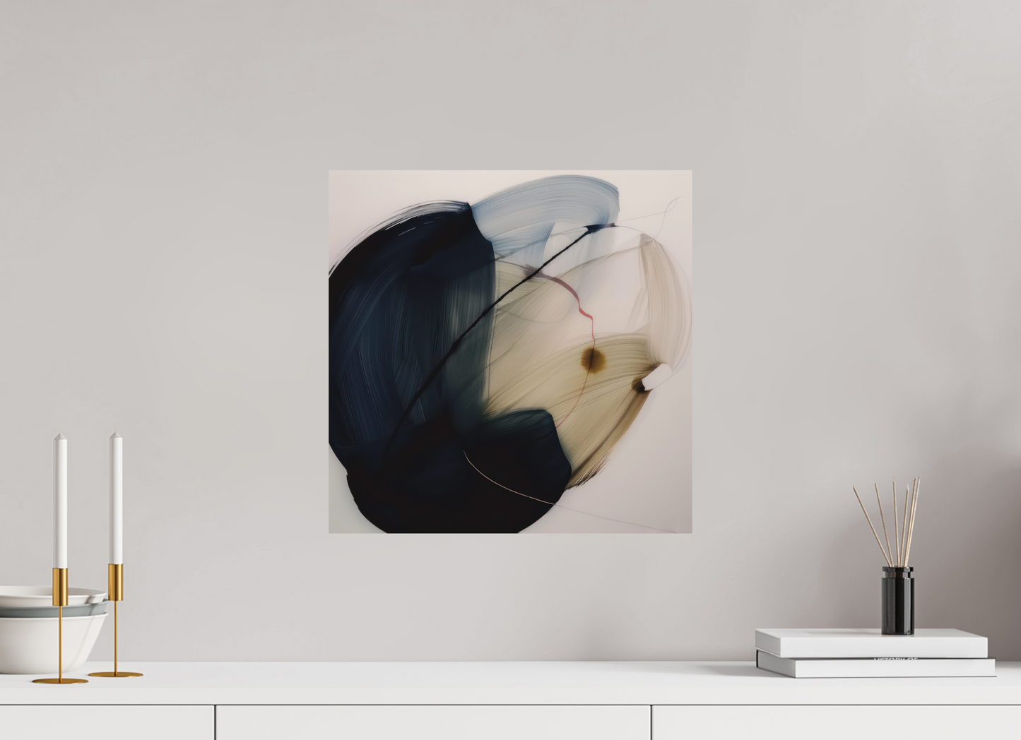 'Red Line in Bloom' printed on Aluminium