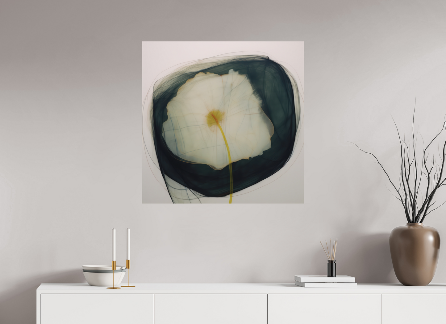 Lilly with Yellow and Red Center printed on aluminium