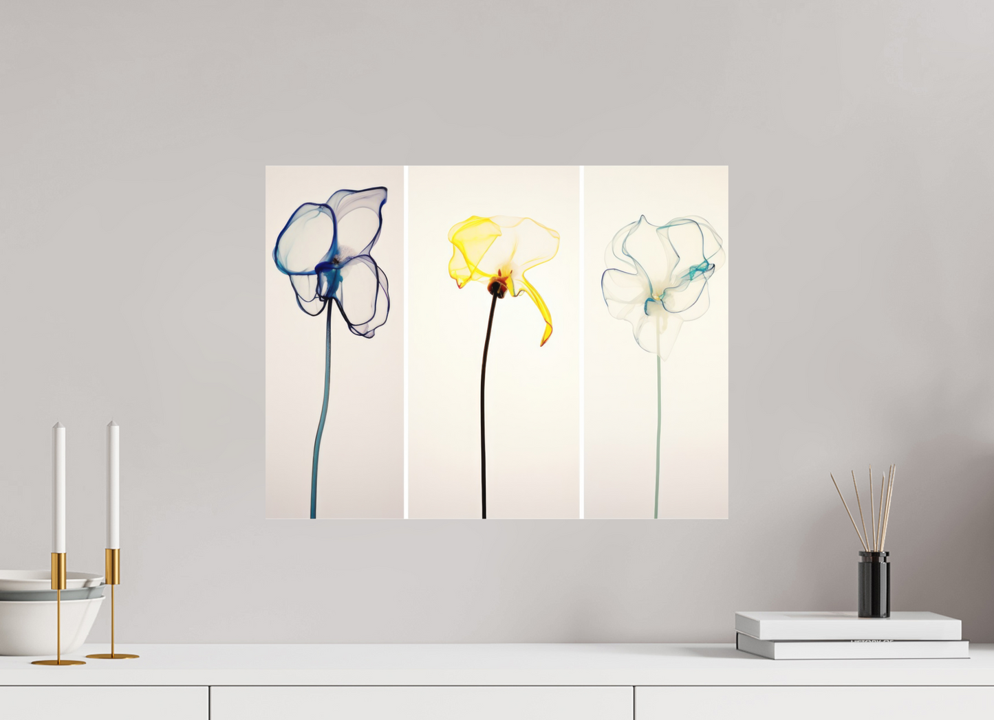 'Subtle Dance of Ethereal Blooms' printed on Aluminium