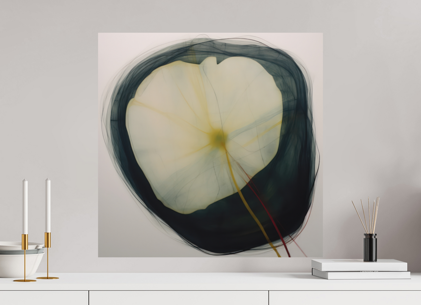 Lilly with Yellow and Red Stem printed directly on aluminium