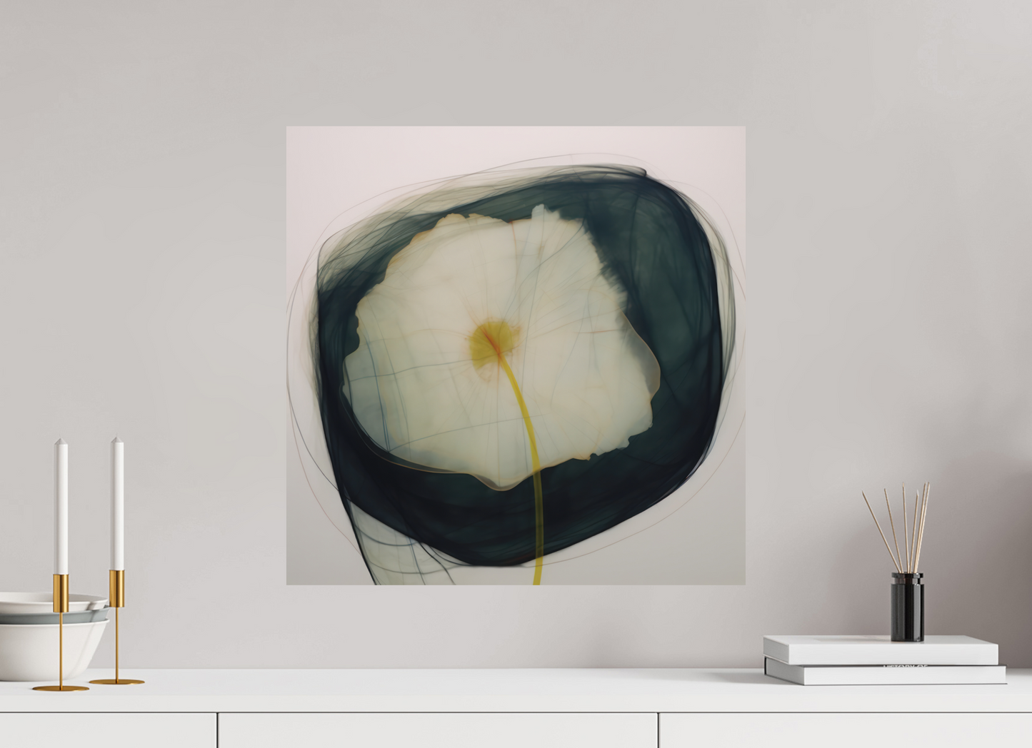 Lilly with Yellow and Red Center printed on aluminium