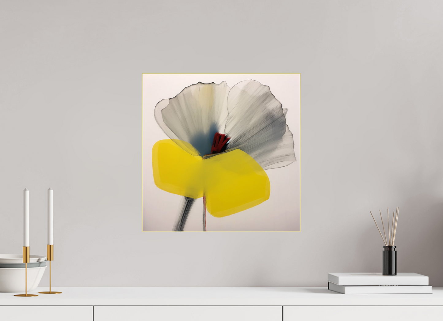 'Silent Petal Resonance' behind Plexiglass
