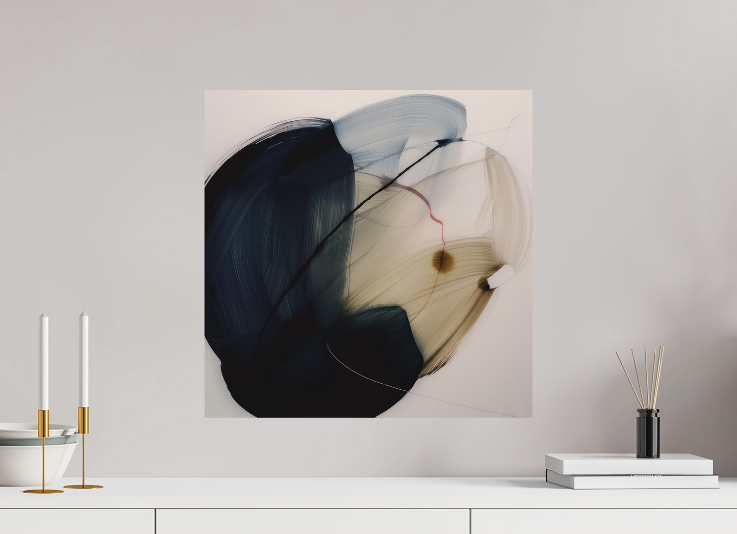 'Red Line in Bloom' printed on Aluminium