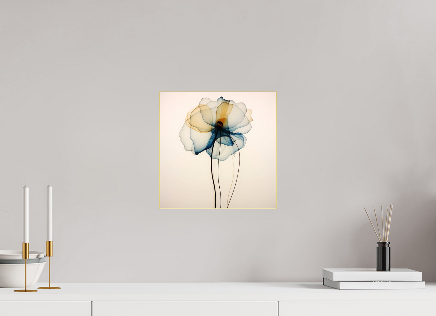 'Celestial Petal Dance' behind Plexiglass