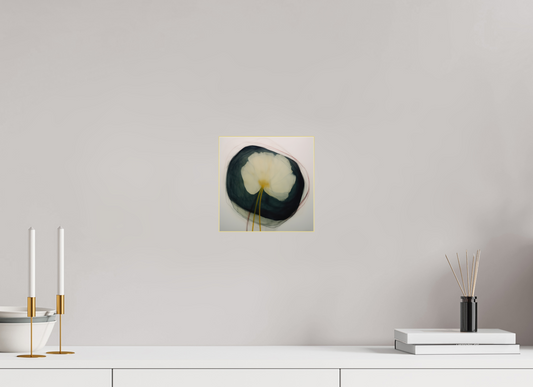 Lily with Yellow Center behind plexiglass