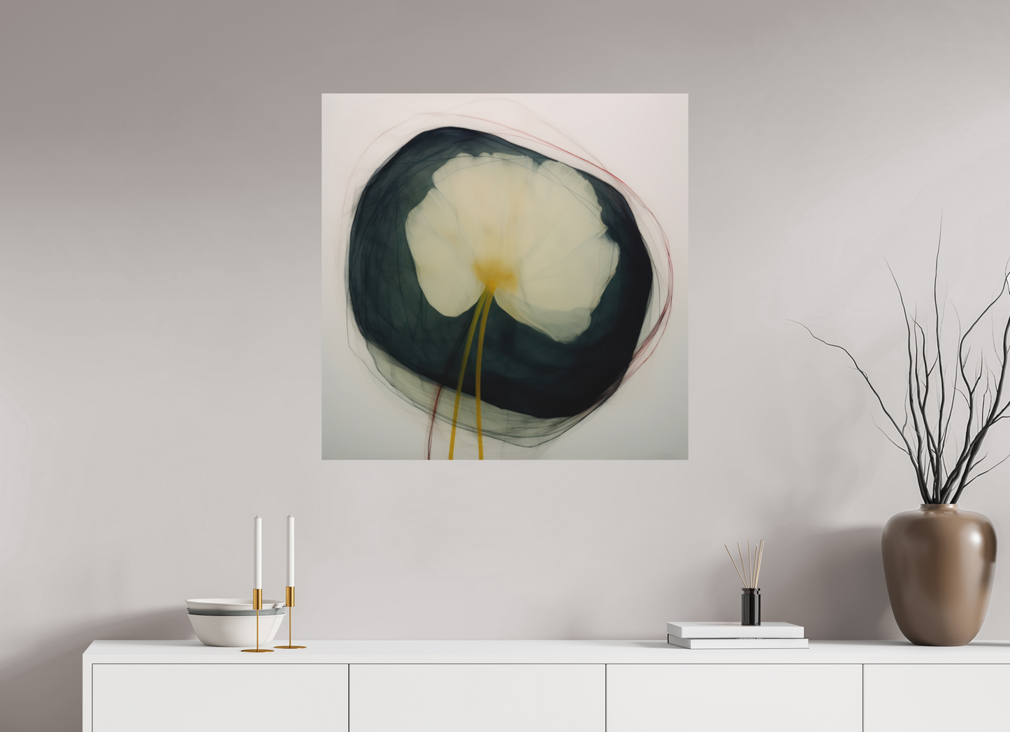 Lily with Yellow Center printed directly on aluminium