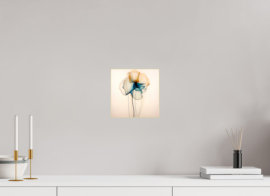 'Mirthful Azure and Ember Dance' behind Plexiglass