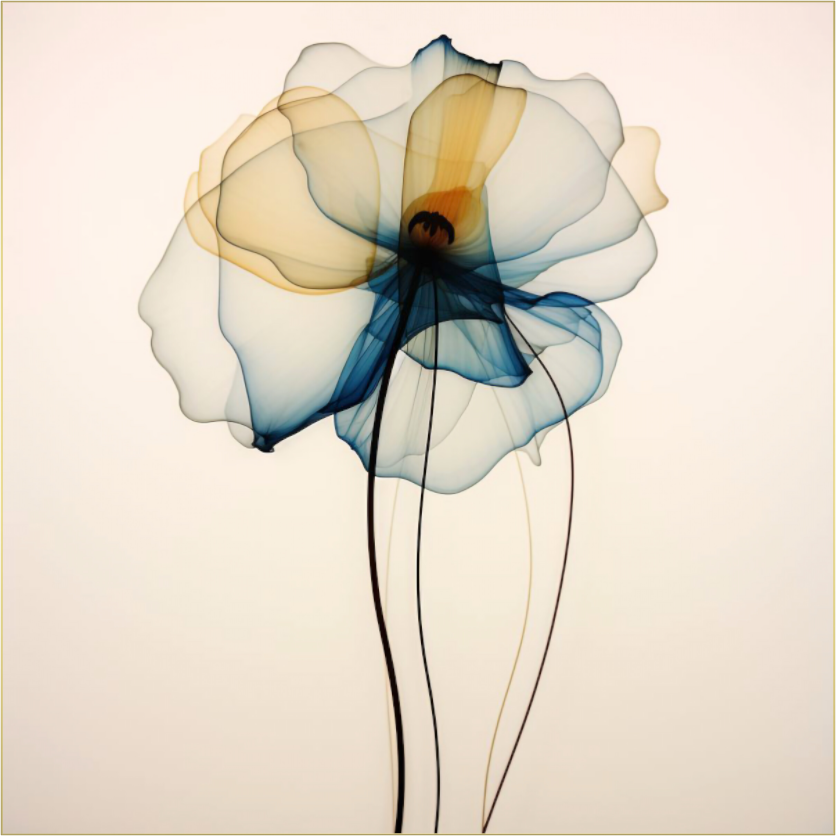 'Celestial Petal Dance' behind Plexiglass