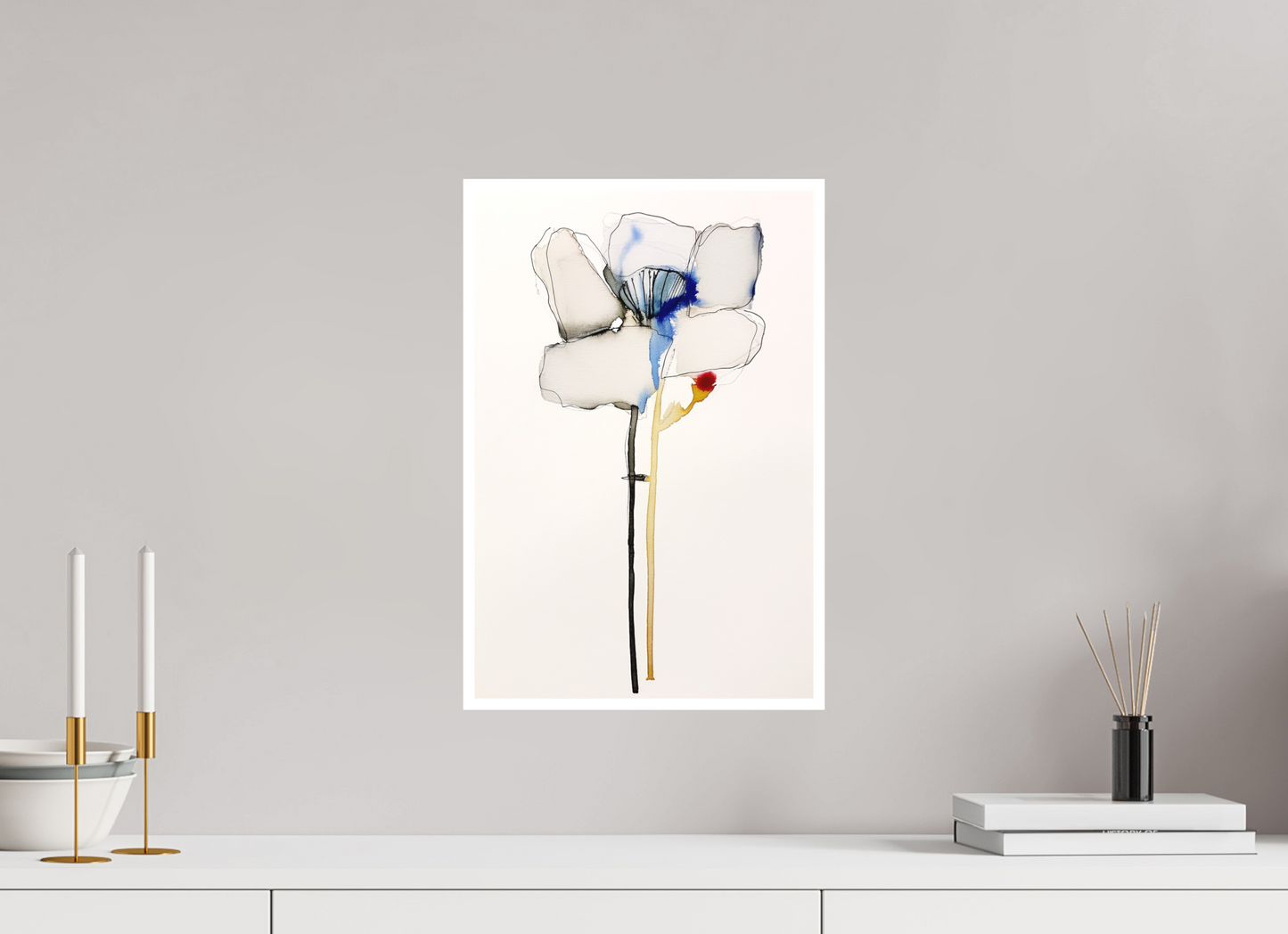 'Twin Stem Grace' (Fine Art Print on Canson Arches Aquarelle Water Color Paper)