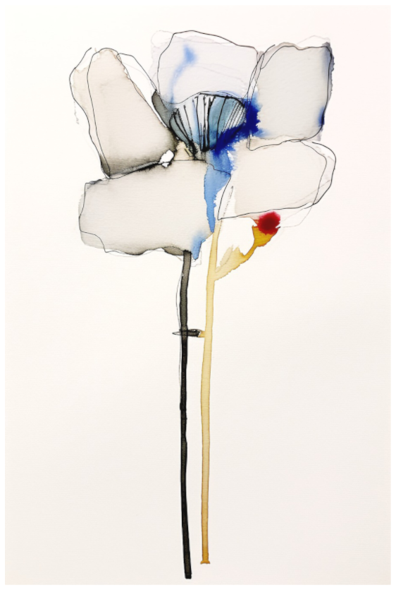 'Twin Stem Grace' (Fine Art Print on Canson Arches Aquarelle Water Color Paper)