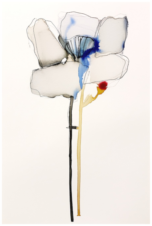 'Twin Stem Grace' (Fine Art Print on Canson Arches Aquarelle Water Color Paper)