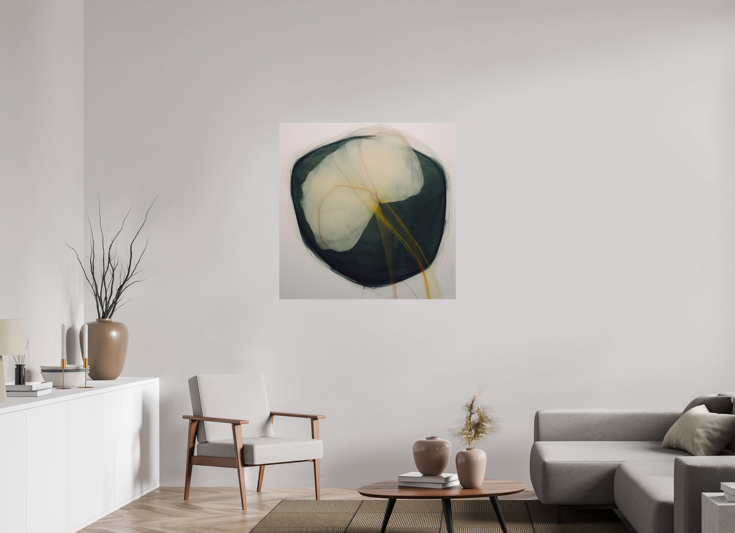 Lily with Yellow Stem printed on Aluminium