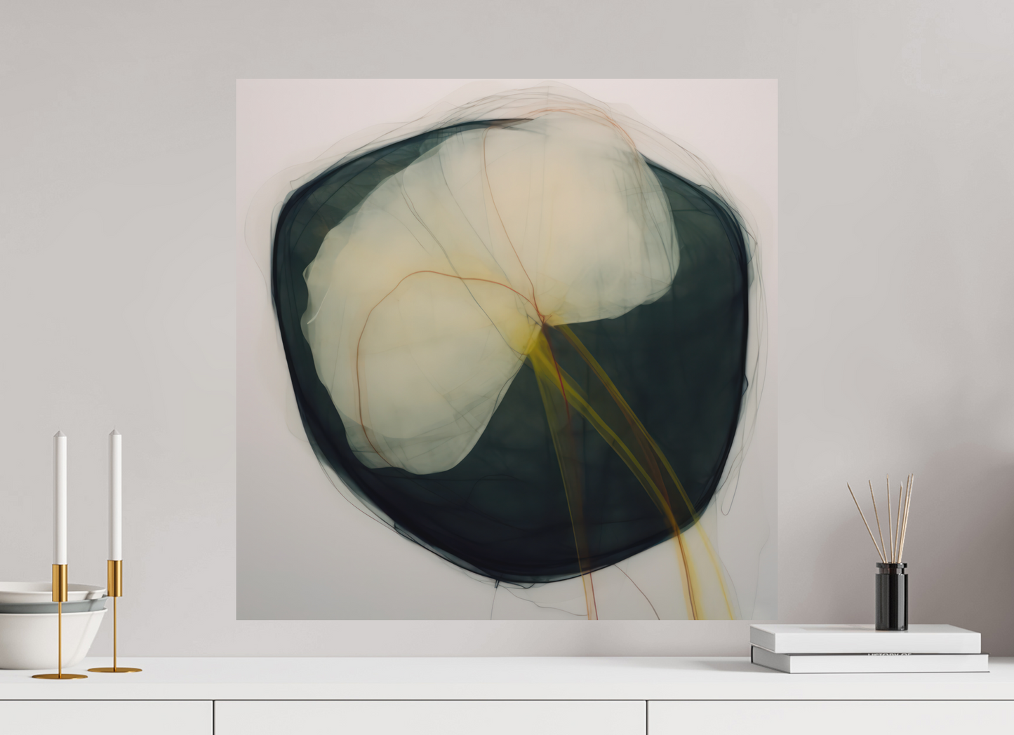 Lily with Yellow Stem printed on Aluminium