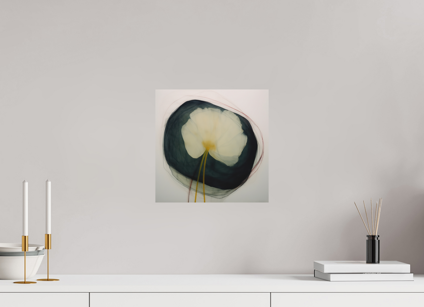 Lily with Yellow Center printed directly on aluminium