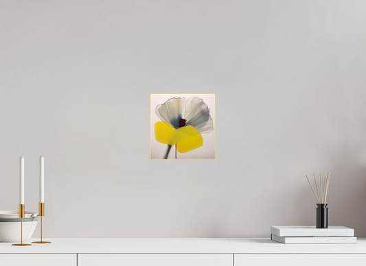 'Silent Petal Resonance' behind Plexiglass