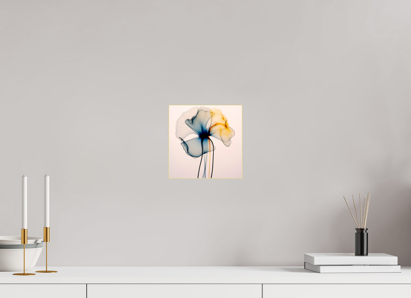 'Dreams of Floral Light' behind Plexiglass