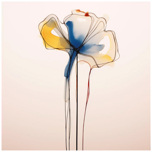 'Blue and Gold Petal Symphony' Fine Art Print