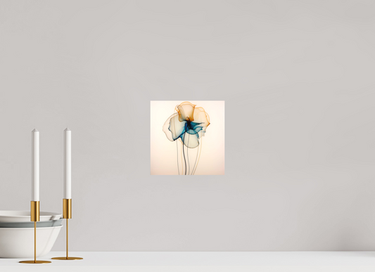 'Mirthful Azure and Ember Dance' printed on Aluminium