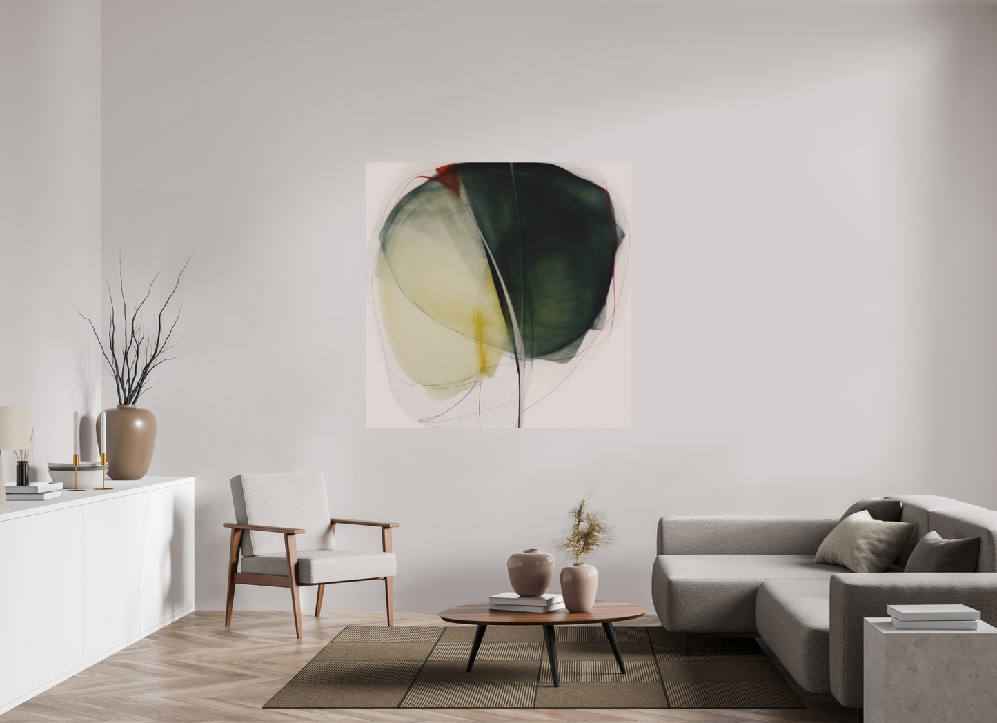 Green and White Lilly with Touch of Red printed on aluminium
