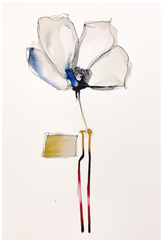 'Dance of Petal and Stem' (Fine Art Print on Canson Arches Aquarelle Water Color Paper)