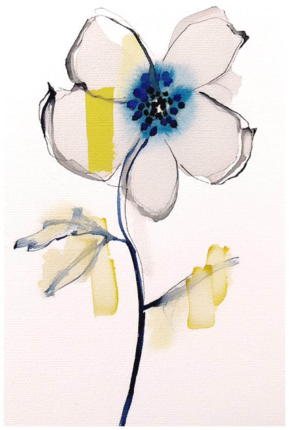 'Celestial Bloom in Stillness' (Fine Art Print on Canson Arches Aquarelle Water Color Paper)