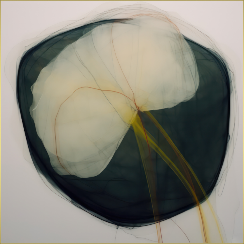Lily with Yellow Stem behind Plexiglass