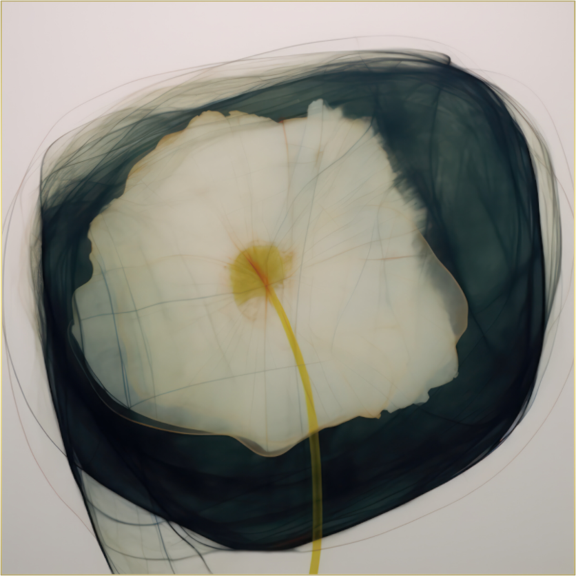 Lily with Yellow and Red Center behind plexiglass