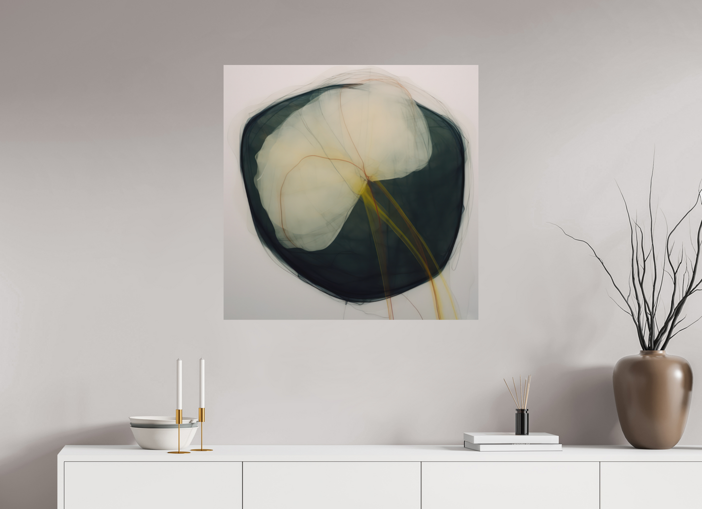 Lily with Yellow Stem printed on Aluminium