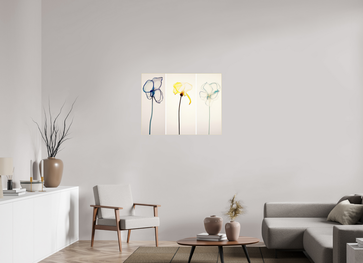 'Subtle Dance of Ethereal Blooms' behind Plexiglass