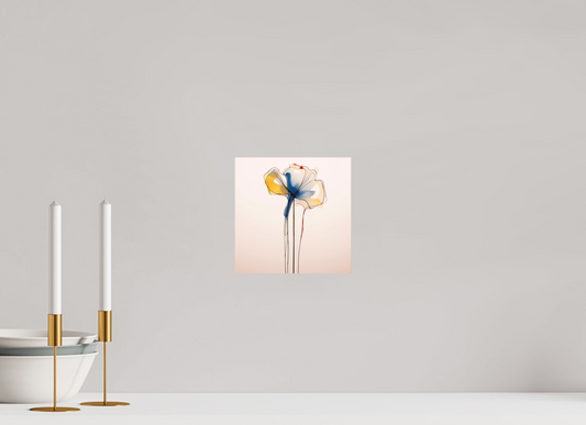 'Blue and Gold Petal Symphony' printed on Aluminium