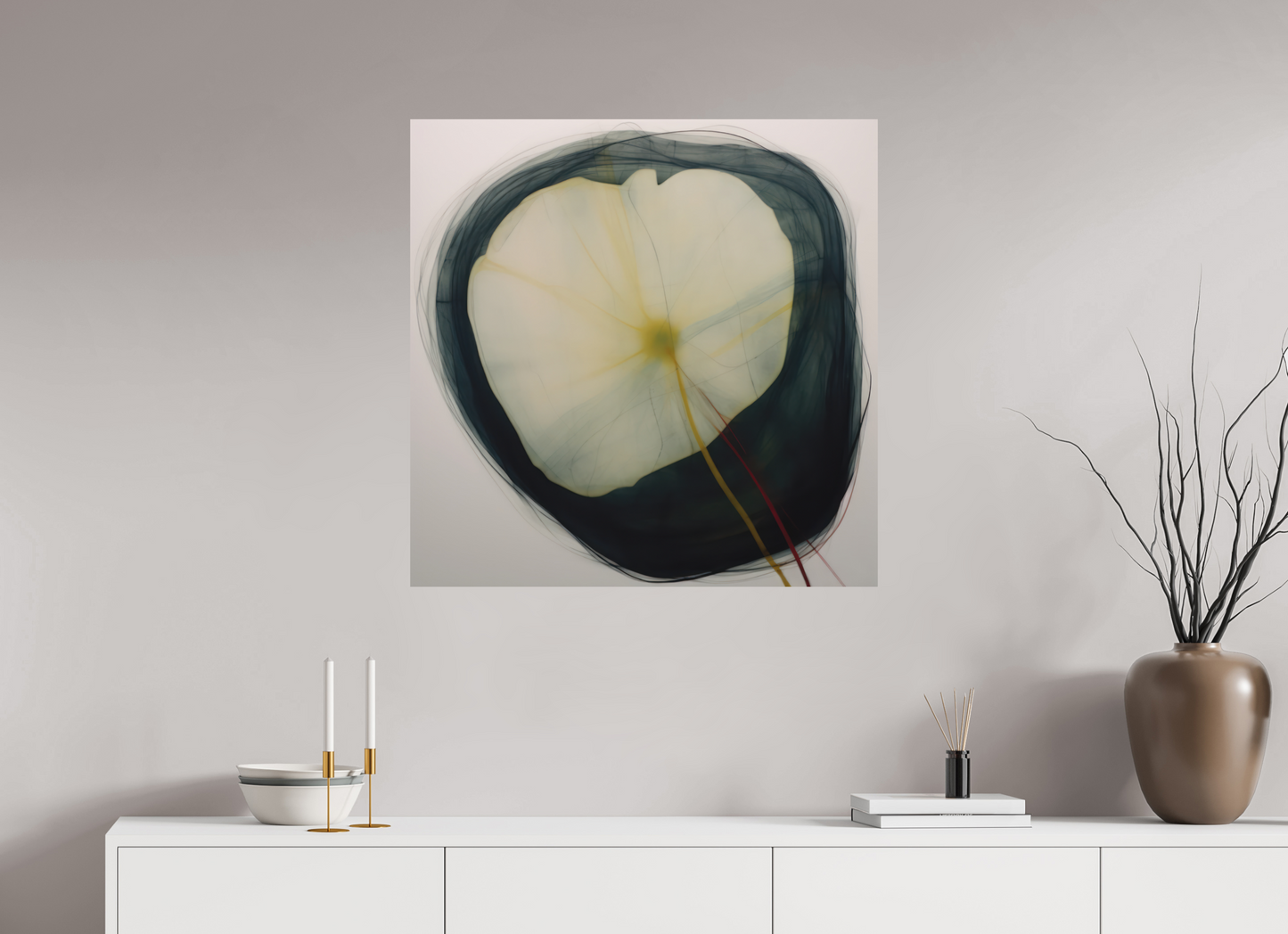 Lilly with Yellow and Red Stem printed directly on aluminium