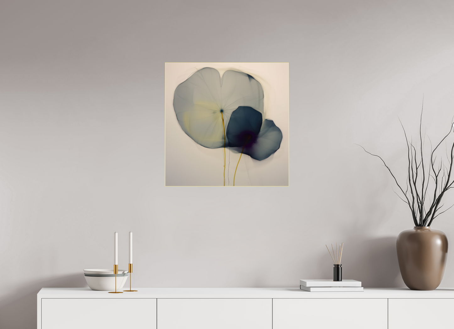 'Choreography of Silent Petals' behind Plexiglass